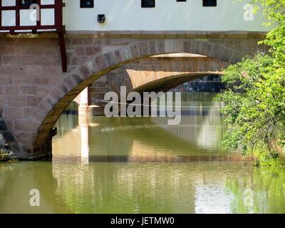 Nuernberg: River Pegnitz near executioners bridge | usage worldwide Stock Photo