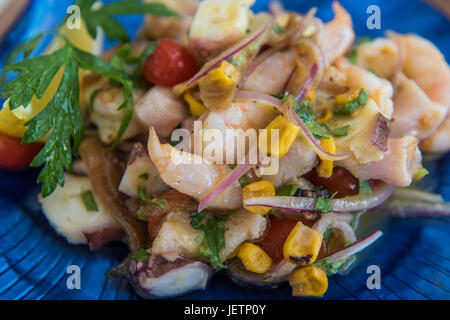 Delicious ceviche mixto mexican style, mixed seafood ceviche Stock Photo