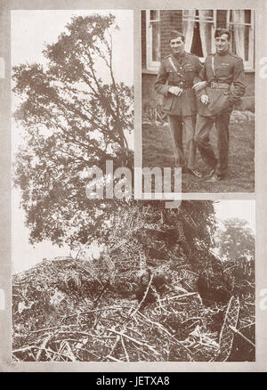 Zeppelin wreck at Potters Bar, 1916 Stock Photo