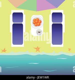 coffee sunbathe Stock Vector