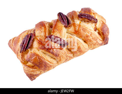 Pastry with pecan nuts isolated on a white background Stock Photo