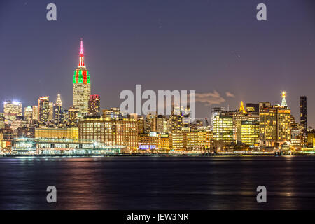 Empire State Building in New York with Skyline at Night