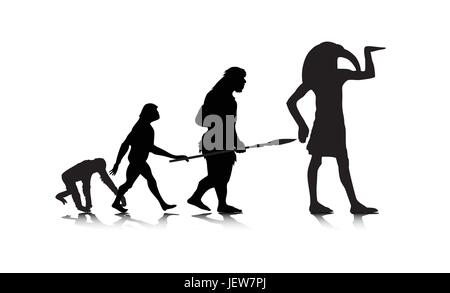 monkey, human, human being, silhouette, evolution, neanderthals, neanderthal, Stock Vector