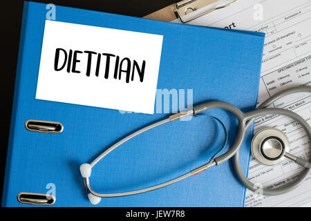 DIETITIAN and Nutritionist doctor or dietitian and dietitian professional unhealthy Stock Photo