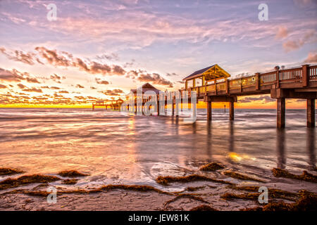 Sunset at Clearwater Beach Florida Stock Photo