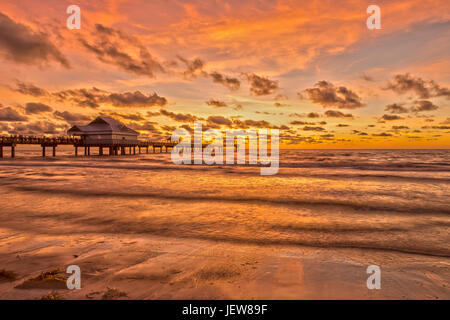 Sunset at Clearwater Beach Florida Stock Photo