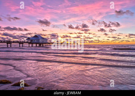 Sunset at Clearwater Beach Florida Stock Photo
