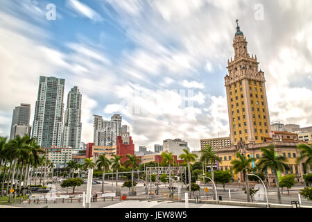 Freedom Tower and Downtown Miami Stock Photo