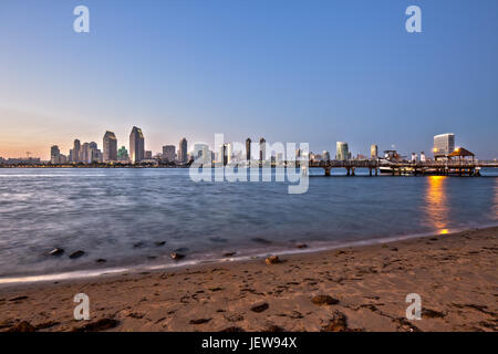 San Diego Skyline from Coronado Beach Stock Photo