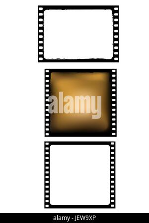 isolated, vintage, broken, retro, vector, frame, coating, film, framework, Stock Vector