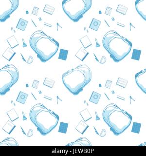 education, pattern, seamless, vector, backdrop, background, bag, design, study, Stock Vector