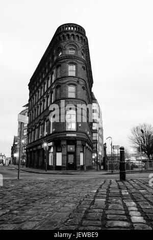 Leeds Bridge House, also known as the Flat Iron similar to the building in New York. Stock Photo