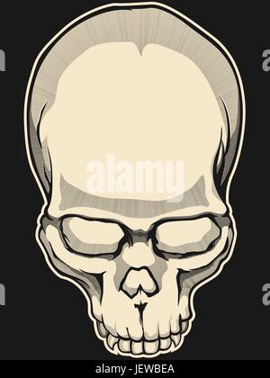 vintage, illustration, skull, bone, skeleton, retro, vector, death, antique, Stock Vector