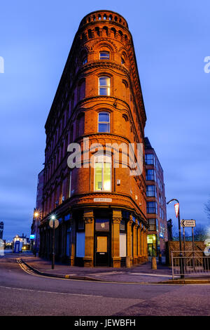 Leeds Bridge House, also known as the Flat Iron similar to the building in New York. Stock Photo