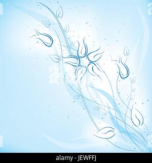 blue, beautiful, beauteously, nice, leaf, art, model, design, project, concept, Stock Vector