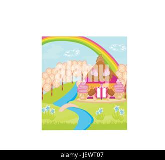 house, building, food, aliment, art, graphic, window, porthole, dormer window, Stock Vector