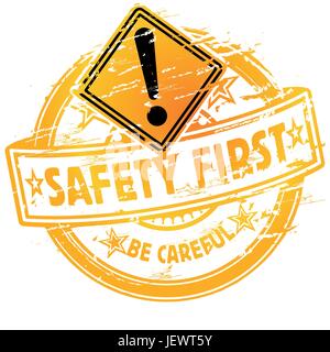 stamp safety first Stock Vector