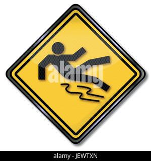 warning sign of slipping Stock Vector