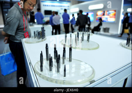 Guiyang. 28th June, 2017. Photo taken on June 28, 2017 shows compound metal milling cutters displayed at the first equipment industrial expo of southwest China's Guizhou Province in Guiyang, capital of Guizhou. The four-day expo kicked off here Wednesday. Credit: Tao Liang/Xinhua/Alamy Live News Stock Photo