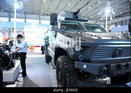 Guiyang. 28th June, 2017. Photo taken on June 28, 2017 shows a lightning protection personnel carrier displayed at the first equipment industrial expo of southwest China's Guizhou Province in Guiyang, capital of Guizhou. The four-day expo kicked off here Wednesday. Credit: Tao Liang/Xinhua/Alamy Live News Stock Photo