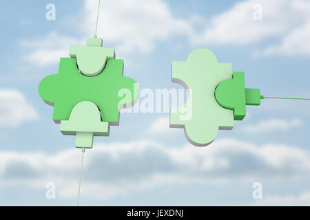 Composite image of green usb jigsaw Stock Photo