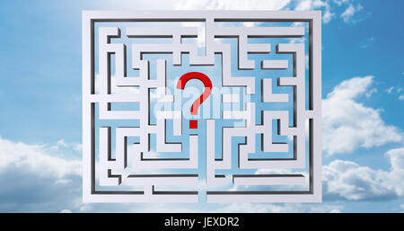 Composite image of maze question mark Stock Photo