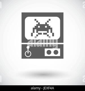 Retro Arcade Machine. Single flat icon on white background. Vector illustration. Stock Vector