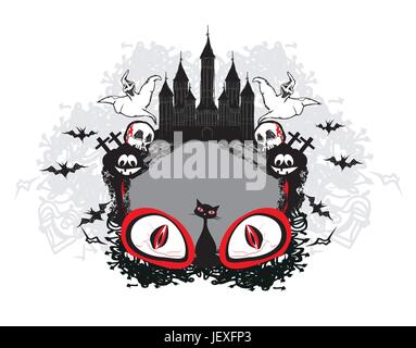 graphic, hat, black, swarthy, jetblack, deep black, spider, fear, gravestone, Stock Vector