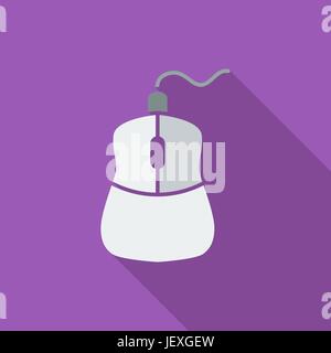 Computer Mouse icon. Flat vector related icon with long shadow for web and mobile applications. It can be used as - logo, pictogram, icon, infographic Stock Vector