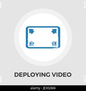 Deploying video icon vector. Flat icon isolated on the white background. Editable EPS file. Vector illustration. Stock Vector