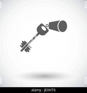 Key. Single flat icon on white background. Vector illustration. Stock Vector
