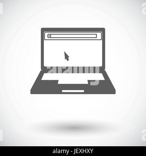 Laptop. Single flat icon on white background. Vector illustration. Stock Vector