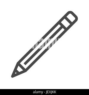 Pencil Thin Line Vector Icon. Flat icon isolated on the white background. Editable EPS file. Vector illustration. Stock Vector