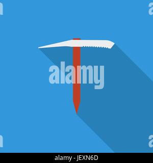 Ice axe icon. Flat vector related icon with long shadow for web and mobile applications. It can be used as - logo, pictogram, icon, infographic elemen Stock Vector