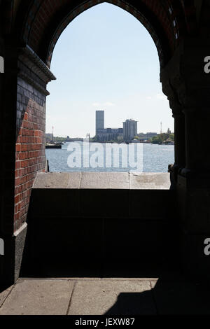 View from the Oberbaum Bridge in Berlin Stock Photo