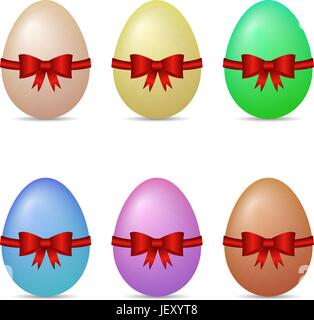 Easter eggs, also called Paschal eggs, are decorated eggs that are often given to celebrate Easter or springtime. Stock Vector