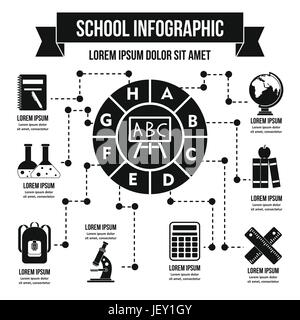 School infographic concept, simple style Stock Vector