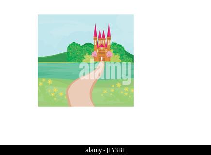 tower, beautiful, beauteously, nice, objects, story, art, isolated, colour, Stock Vector