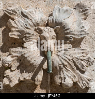 One of the maskerons on Big Onofrio's Fountains, The Old City, Dubrovnik, Croatia, Europe Stock Photo