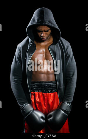 Boxer posing after failure Stock Photo