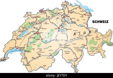 card, atlas, map of the world, map, traffic, transportation, switzerland, Stock Vector