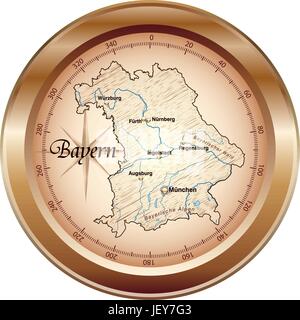 card, atlas, map of the world, map, bavaria, card, state, atlas, map of the Stock Vector