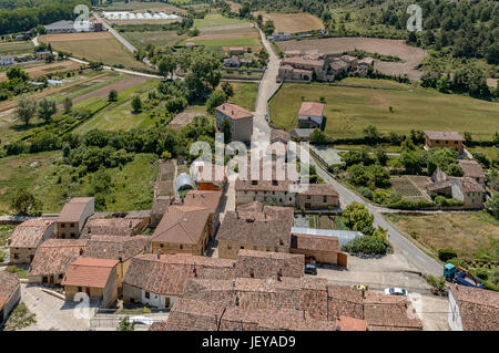 Old road from Santiago de Bilbao to Santander in the town of Frias, Burgos, Castile and Leon, Spain, Europe. Stock Photo