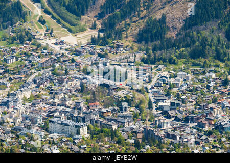 Aerial view of Chamonix, France Stock Photo