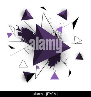 Purple triangle abstract on white background, stock vector Stock Vector