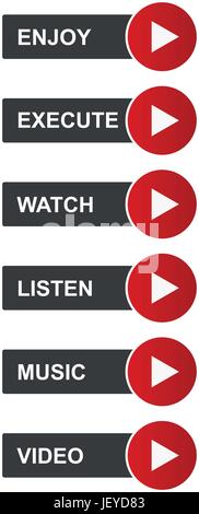 Icon set for music and video playing Stock Vector