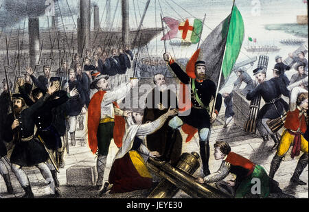 ITALY Landing of Garibaldi, Marsala, in Sicily 1860. Illustrated News ...