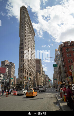 fifth avenue passing the flatiron building district New York City USA Stock Photo