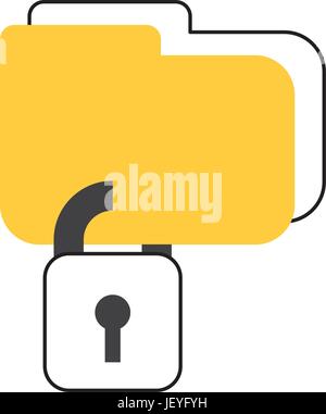 folder with safe secure padlock icon Stock Vector