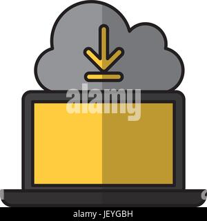 cloud computing with laptop computer Stock Vector